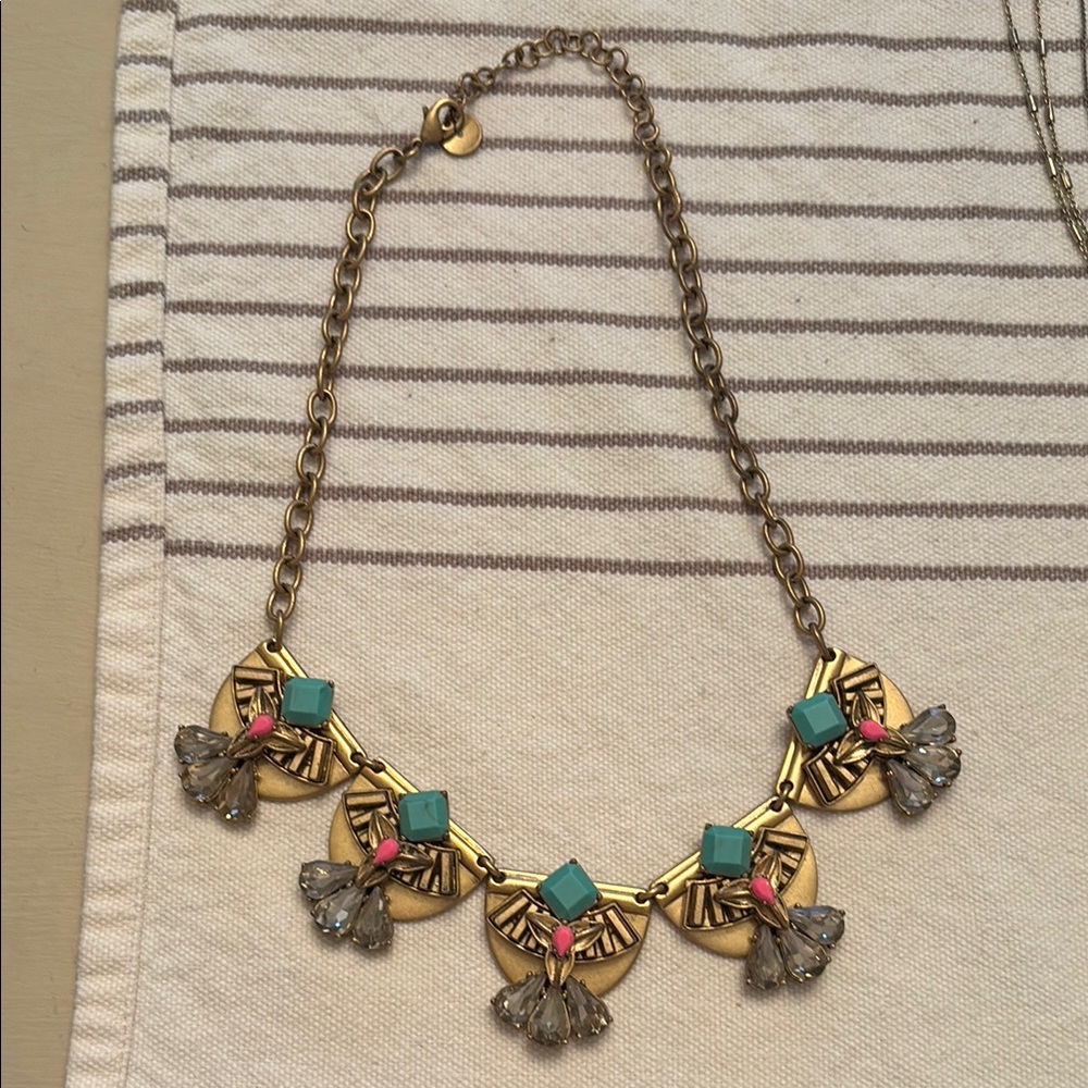 Gold and Turquoise Statement Necklace